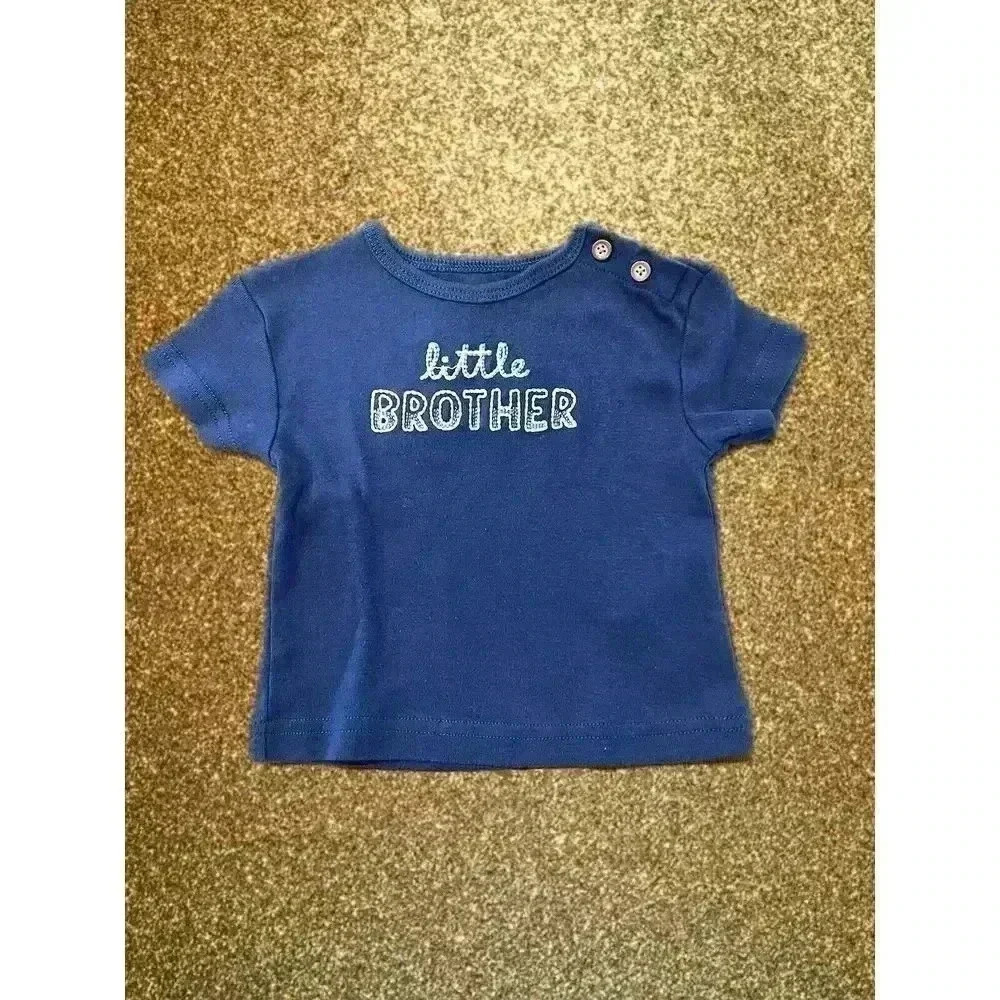 Child of Mine made by Carters Boy's  "Little Brother" Shirt 3-6 Months (0166)